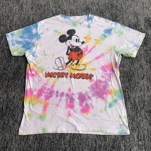 Disney Tops - Disney Tiedye Mickey Mouse Double Print Shirt